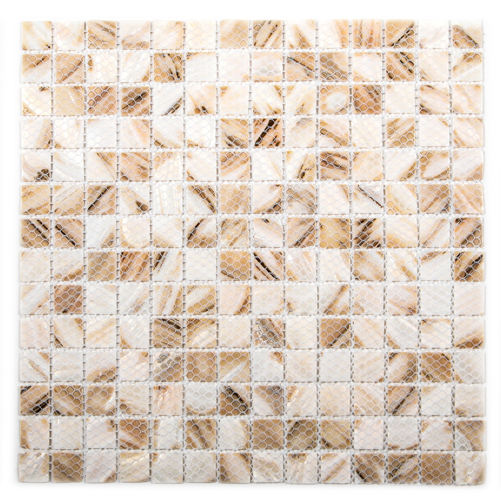 11 Pcs Azulejos De Mosaico De Cristal Baldosas De Cerámica Color Perla Baño