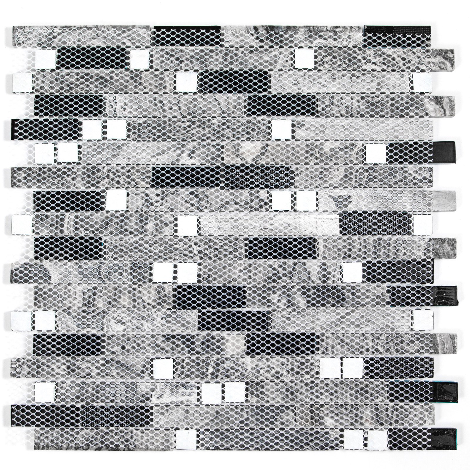 Mosaico Azulejos De Vidrio Azul Y Piedra De Cristal 300*300*8mm X12piezas