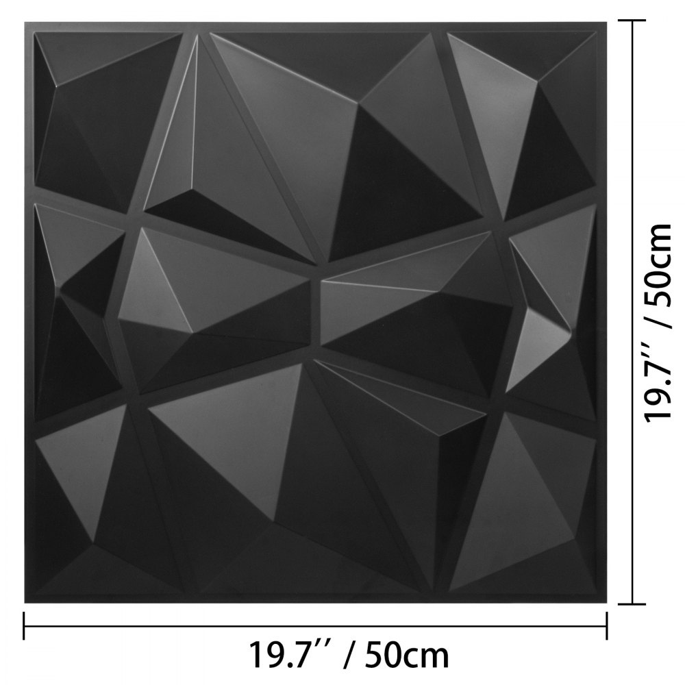 3d Azulejos Negros 50 X 50 Cm 13 Pcs Paneles De Pared De Pvc 3d Impermeable