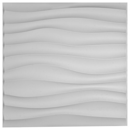 Paneles De Pared De Pvc 3d Impermeable Azulejos Blancos Diseño De Olas 13pcs