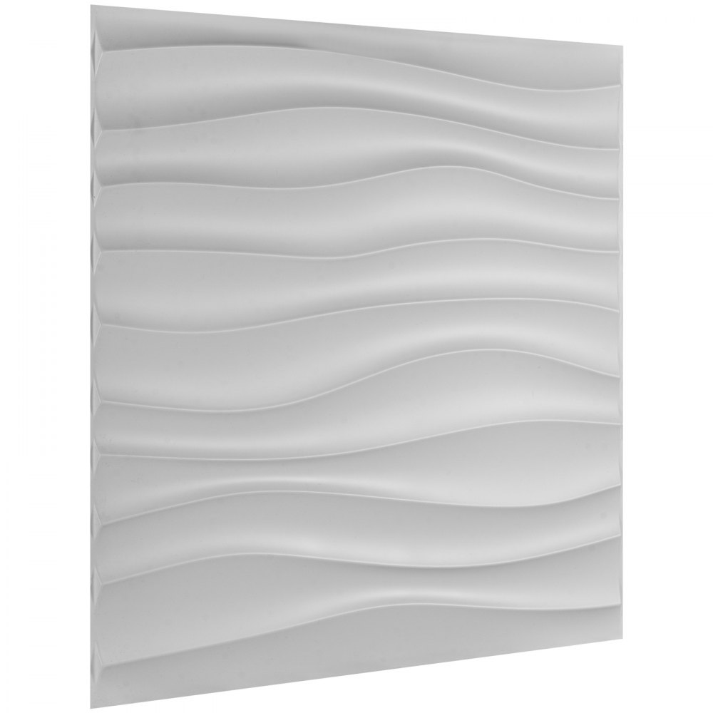 Paneles De Pared De Pvc 3d Impermeable Azulejos Blancos Diseño De Olas 13pcs
