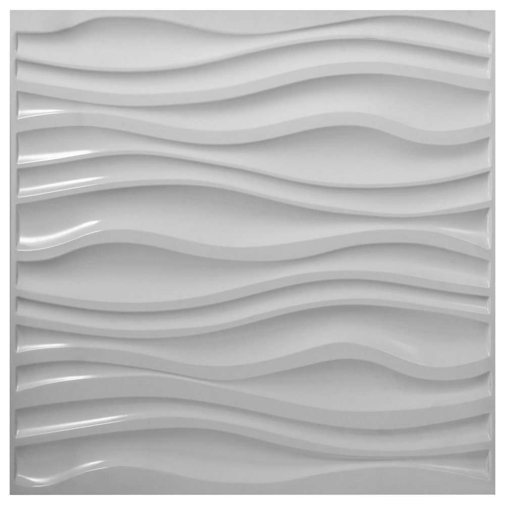 Paneles De Pared De Pvc 3d Impermeable Azulejos Blancos Diseño De Olas 13pcs
