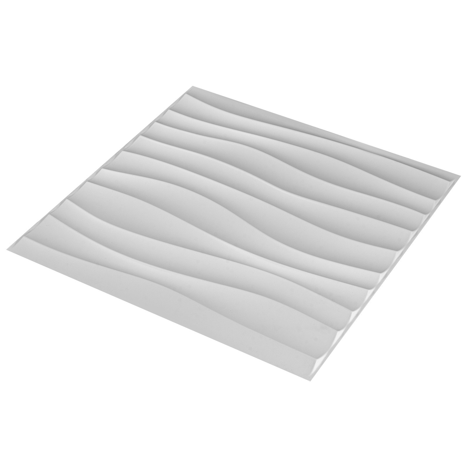Paneles De Pared De Pvc 3d Impermeable Azulejos Blancos Diseño De Olas 13pcs