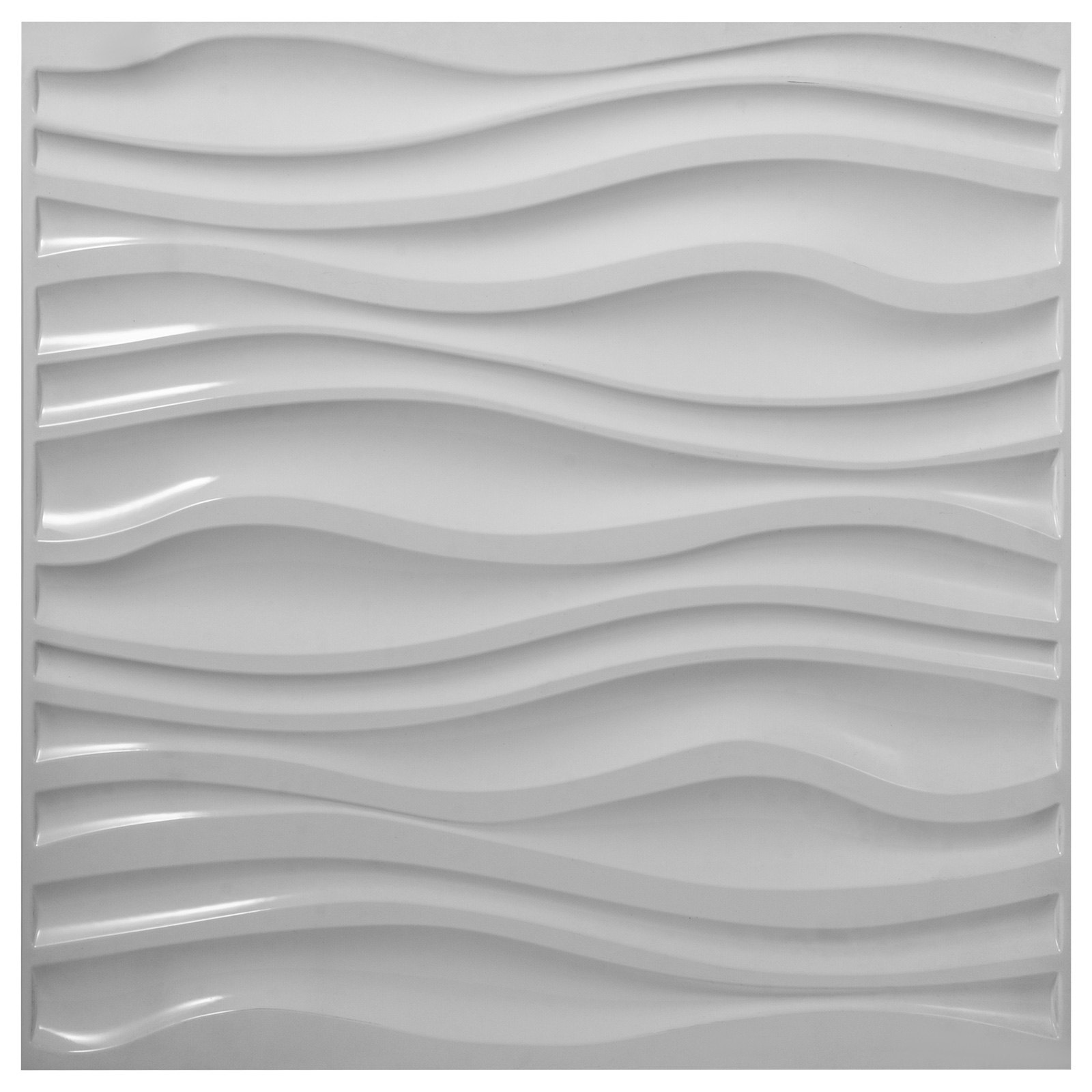 Paneles De Pared De Pvc 3d Impermeable Azulejos Blancos Diseño De Olas 13pcs