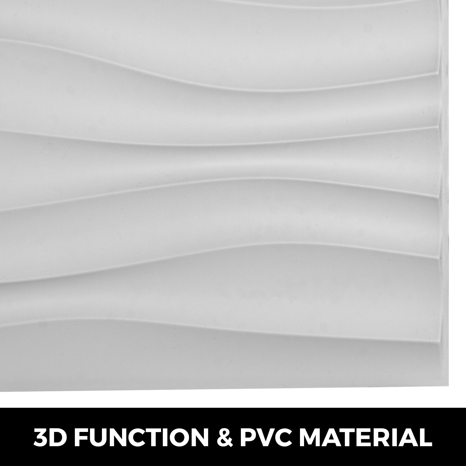 Paneles De Pared De Pvc 3d Impermeable Azulejos Blancos Diseño De Olas 13pcs