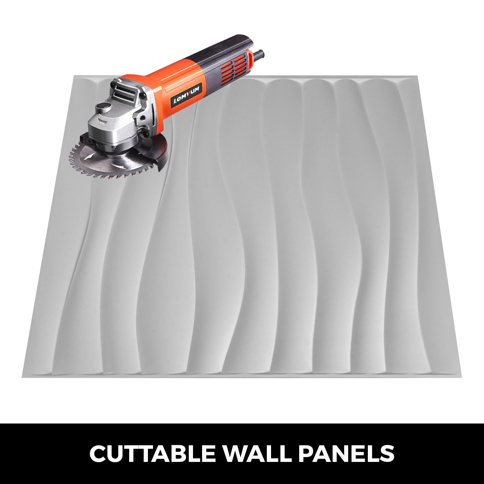Paneles De Pared De Pvc 3d Impermeable Azulejos Blancos Diseño De Olas 13pcs