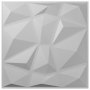 Diseño geométrico en paneles de pared 3D VEVOR con patrones triangulares en blanco.