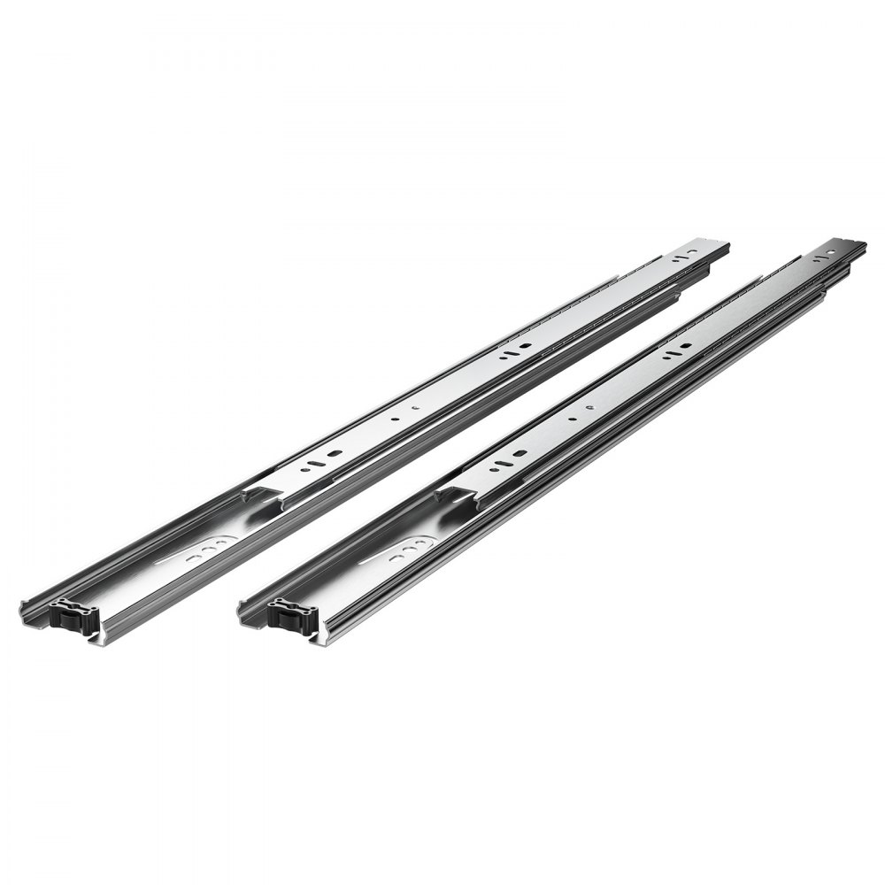 VEVOR Correderas para Cajones de Tocador de Montaje Lateral, 10 Pares Rieles para Gabinete con Cojinetes de Bolas Extensión Completa, Carga 45kg, para Reemplazo de Cocina DIY, 600 x 46 x 12,7 mm