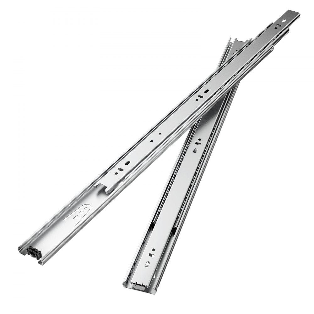 VEVOR Correderas para Cajones de Tocador de Montaje Lateral, 10 Pares Rieles para Gabinete con Cojinetes de Bolas Extensión Completa, Carga 45kg, para Reemplazo de Cocina DIY, 600 x 46 x 12,7 mm