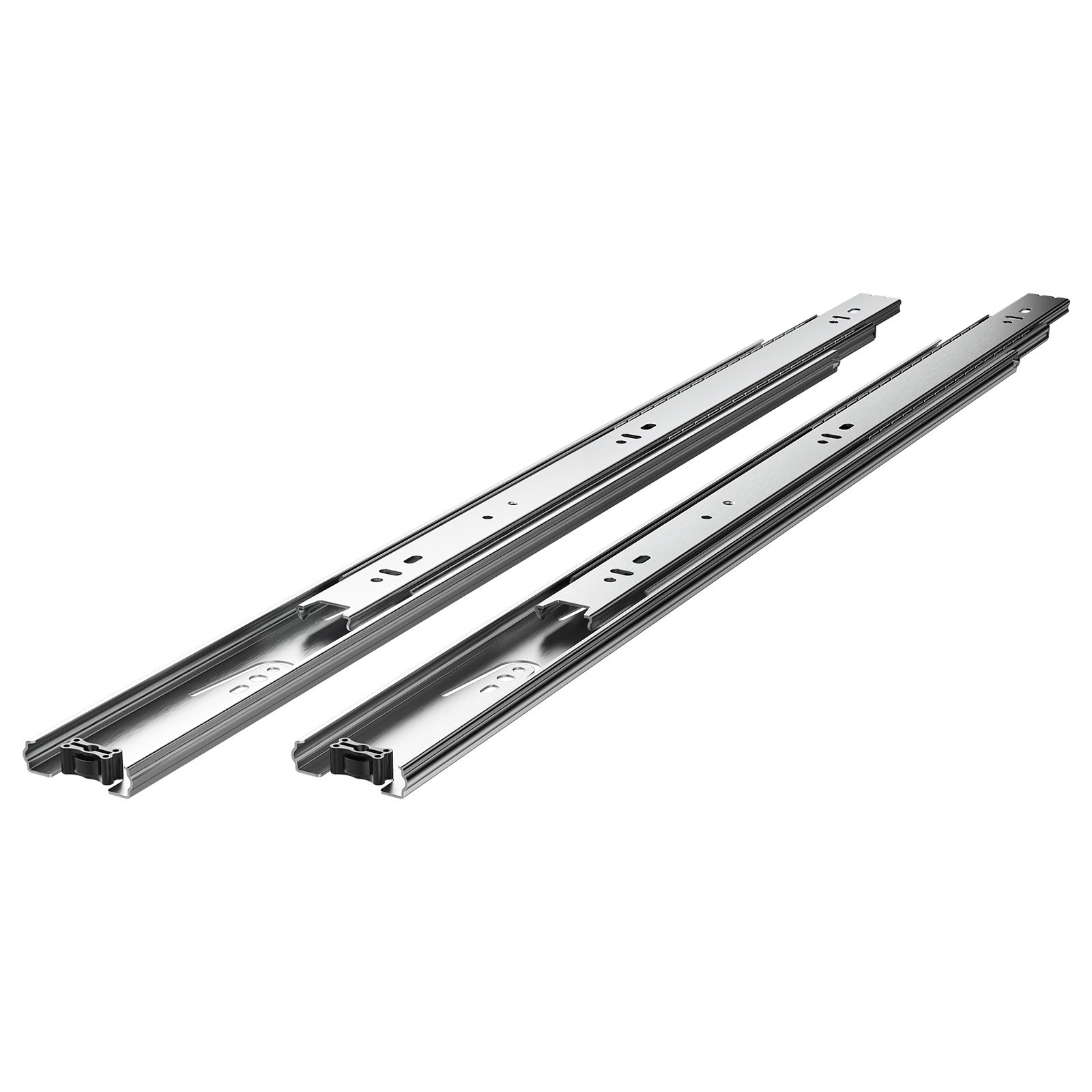 VEVOR Correderas para Cajones de Tocador de Montaje Lateral, 10 Pares Rieles para Gabinete con Cojinetes de Bolas Extensión Completa, Carga 45kg, para Reemplazo de Cocina DIY, 600 x 46 x 12,7 mm