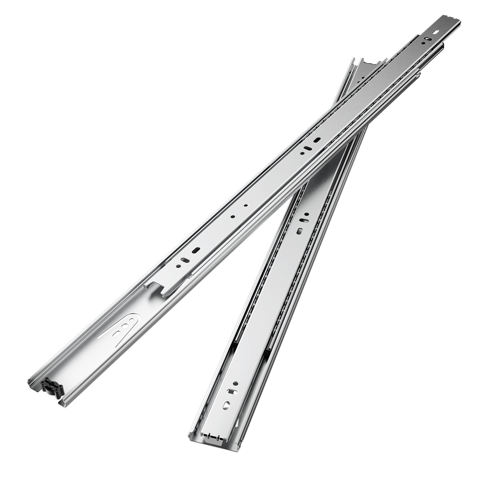 VEVOR Correderas para Cajones de Tocador de Montaje Lateral, 10 Pares Rieles para Gabinete con Cojinetes de Bolas Extensión Completa, Carga 45kg, para Reemplazo de Cocina DIY, 600 x 46 x 12,7 mm