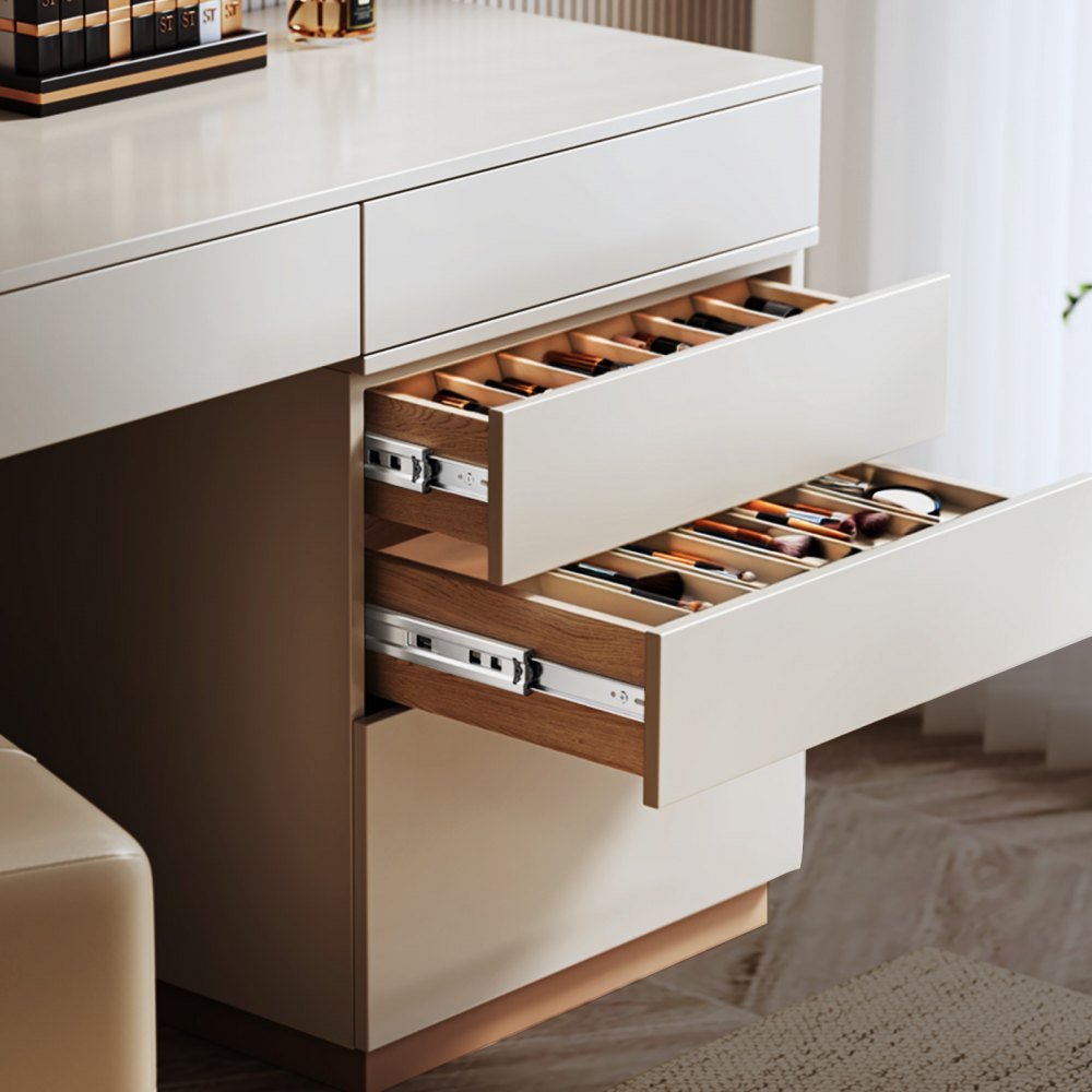 VEVOR Correderas para Cajones de Tocador de Montaje Lateral, 10 Pares Rieles para Gabinete con Cojinetes de Bolas Extensión Completa, Carga 45kg, para Reemplazo de Cocina DIY, 450 x 46 x 12,7 mm