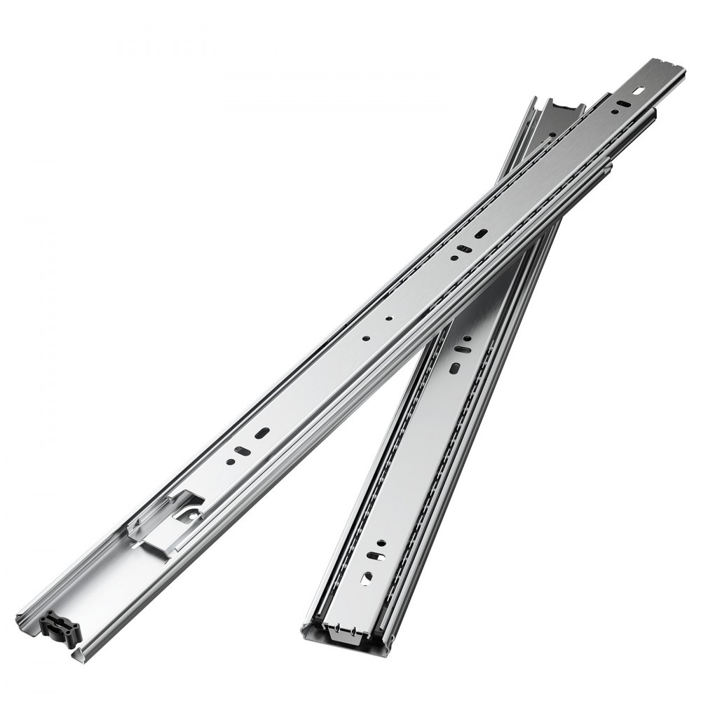VEVOR Correderas para Cajones de Tocador de Montaje Lateral, 10 Pares Rieles para Gabinete con Cojinetes de Bolas Extensión Completa, Carga 45kg, para Reemplazo de Cocina DIY, 450 x 46 x 12,7 mm