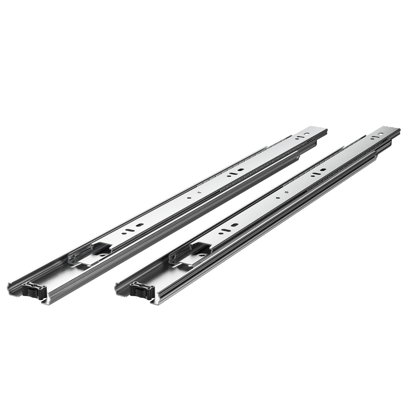 VEVOR Correderas para Cajones de Tocador de Montaje Lateral, 10 Pares Rieles para Gabinete con Cojinetes de Bolas Extensión Completa, Carga 45kg, para Reemplazo de Cocina DIY, 450 x 46 x 12,7 mm