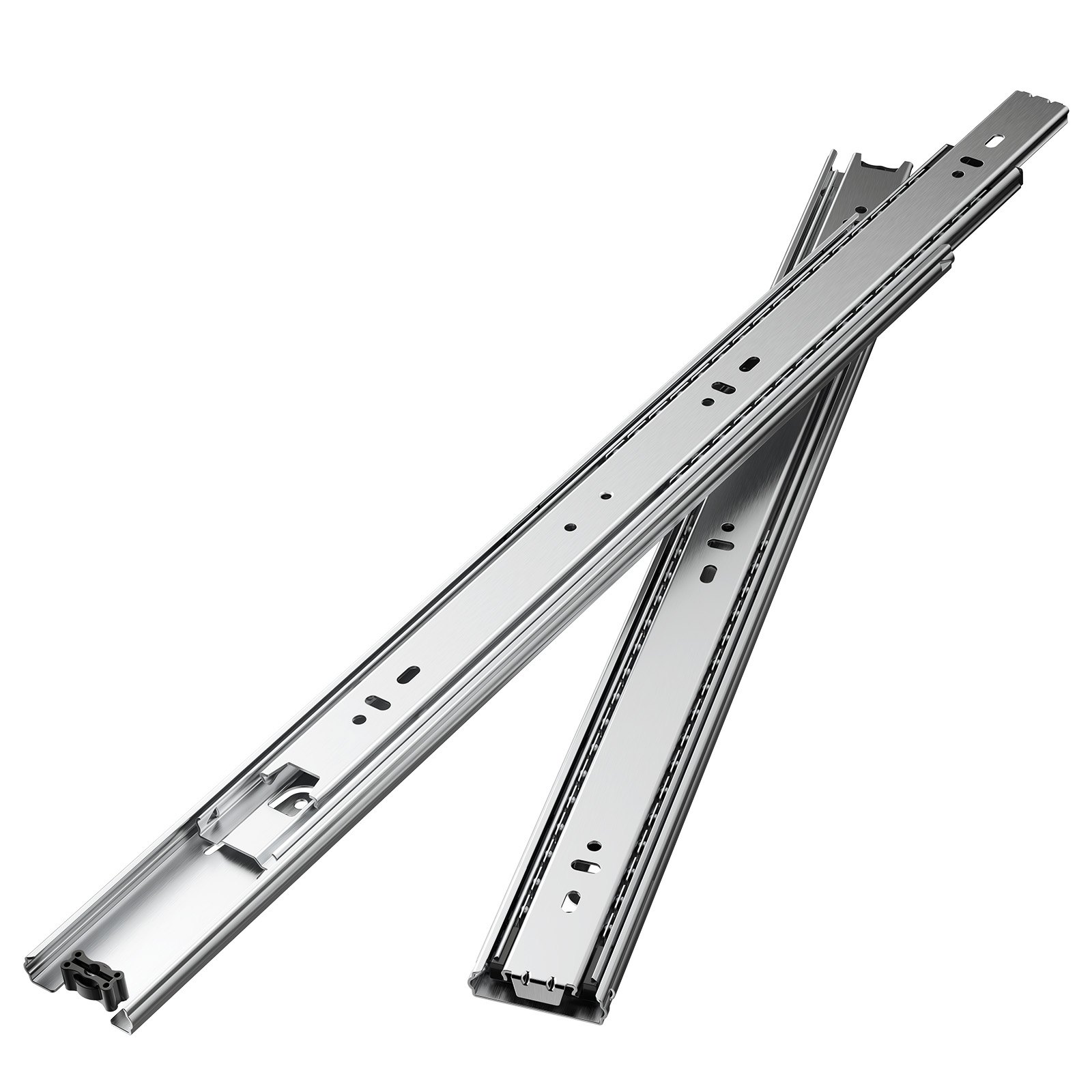 VEVOR Correderas para Cajones de Tocador de Montaje Lateral, 10 Pares Rieles para Gabinete con Cojinetes de Bolas Extensión Completa, Carga 45kg, para Reemplazo de Cocina DIY, 450 x 46 x 12,7 mm