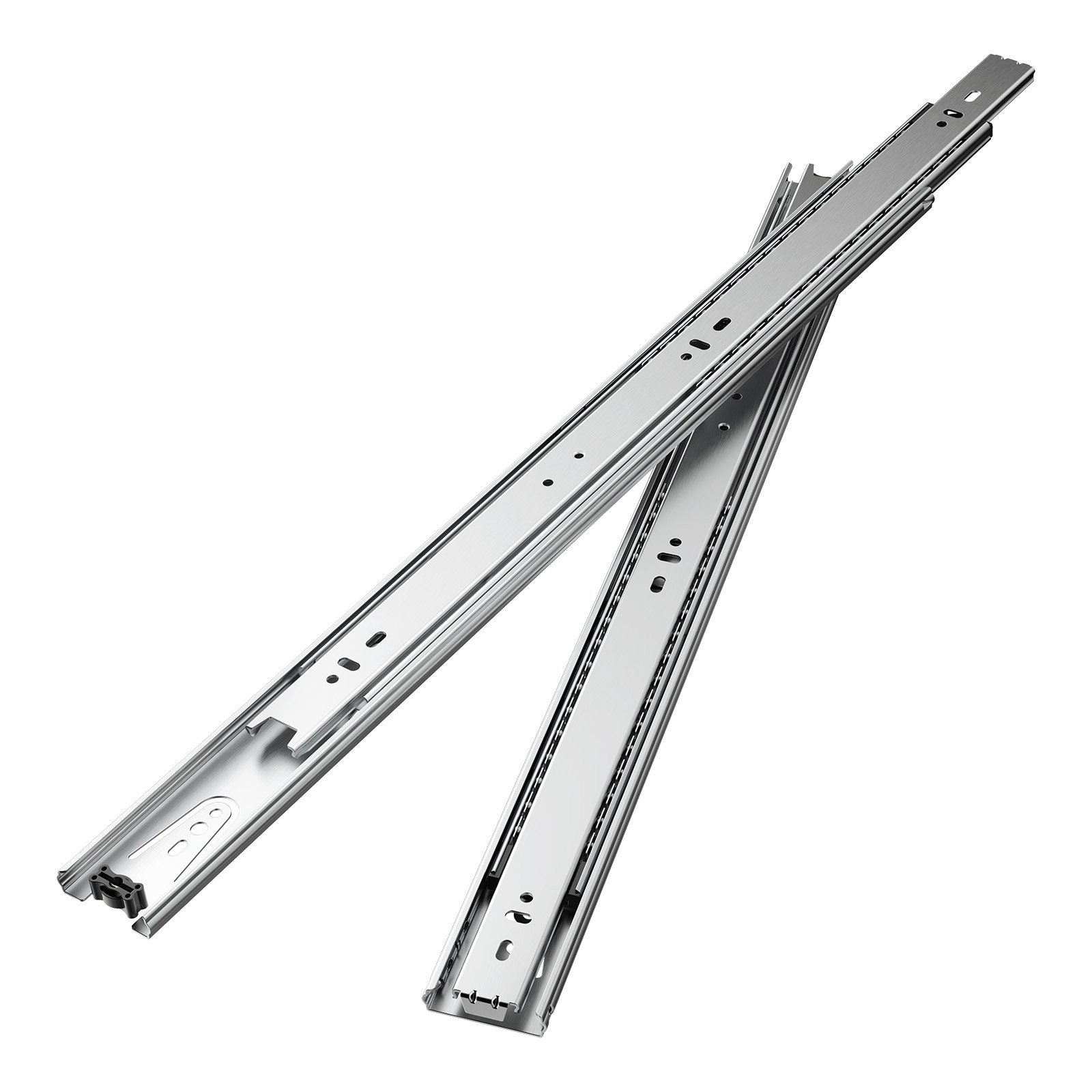VEVOR Correderas para Cajones de Tocador de Montaje Lateral, 10 Pares Rieles para Gabinete con Cojinetes de Bolas Extensión Completa, Carga 45kg, para Reemplazo de Cocina DIY, 500 x 46 x 12,7 mm