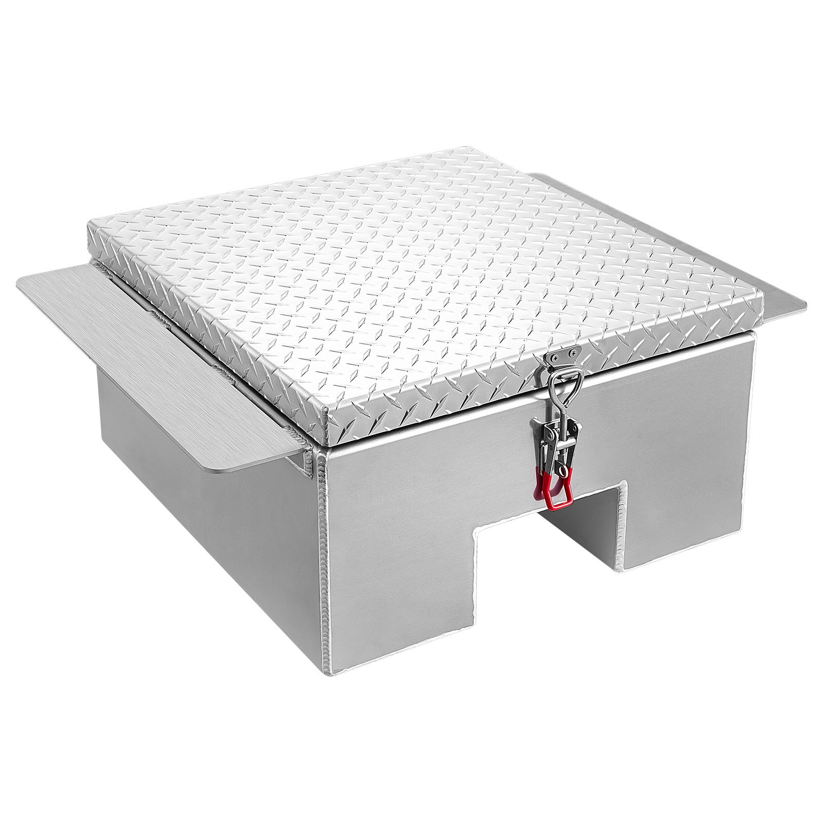 VEVOR Caja de Herramientas para Caja de Camioneta, de Aluminio, con Placa de Diamante, Soporta hasta 100 kg, Ideal para Camioneta, RV, Remolque, 770 x 610 x 310 mm, Carga Máxima 100 kg, Plata