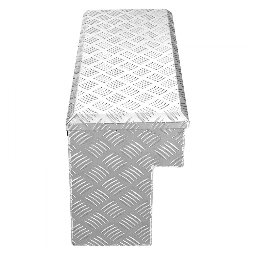 VEVOR Caja de Herramientas para Caja de Camioneta, de Aluminio, con Dibujo, Cerradura y Llave, Ideal para Camioneta, RV, Remolque, Patrón de Perfil de Cinco Barras, 864 x 305 x 390 mm, Plata