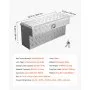 VEVOR Caja de Herramientas para Caja de Camioneta, de Aluminio, con Dibujo, Cerradura y Llave, Ideal para Camioneta, RV, Remolque, Patrón de Perfil de Cinco Barras, 864 x 305 x 390 mm, Plata