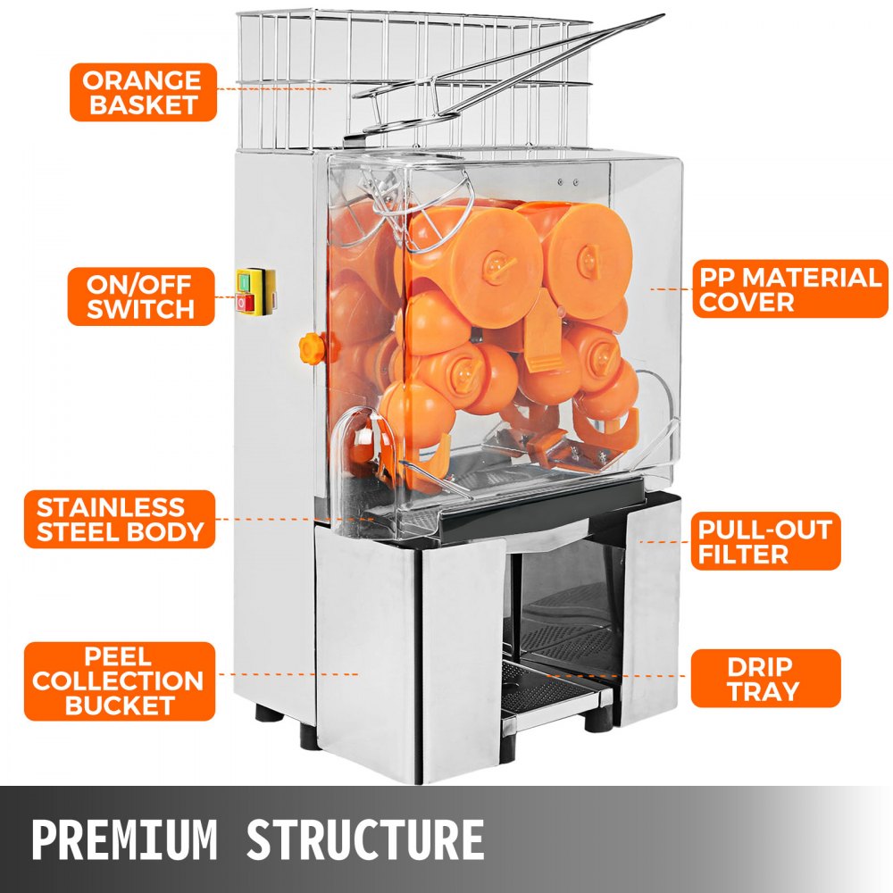 Exprimidor De Naranja 22-30 Naranjas/min 120w Máquina De Jugo De Naranja