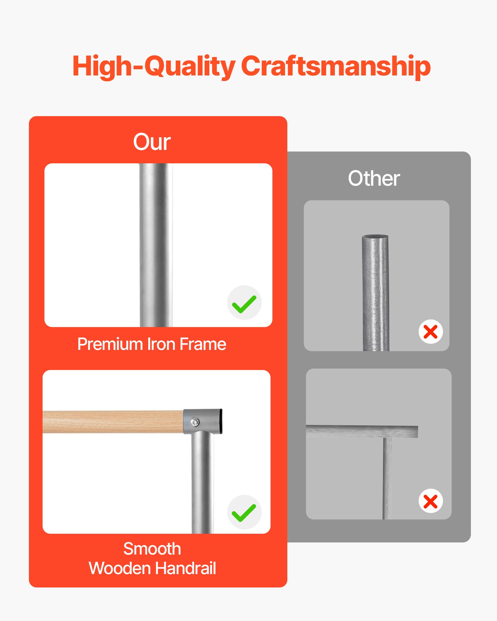 VEVOR Ballet Barre, Barre Bar for Home, Freestanding Portable Ballet Stretching Dance Bars, Height Adjustable Anti-Wobble Fitness Gym Studio Equipment, for Pilates Balance Workout