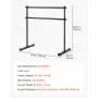 VEVOR Barra Doble de Ballet Independiente, 10 Niveles, Barra Elástica de Metal para Ejercicios de Entrenamiento de Equilibrio y Relajación, Portátil, 1315 x 678 x 1230 mm, Carga 159 kg, Negro