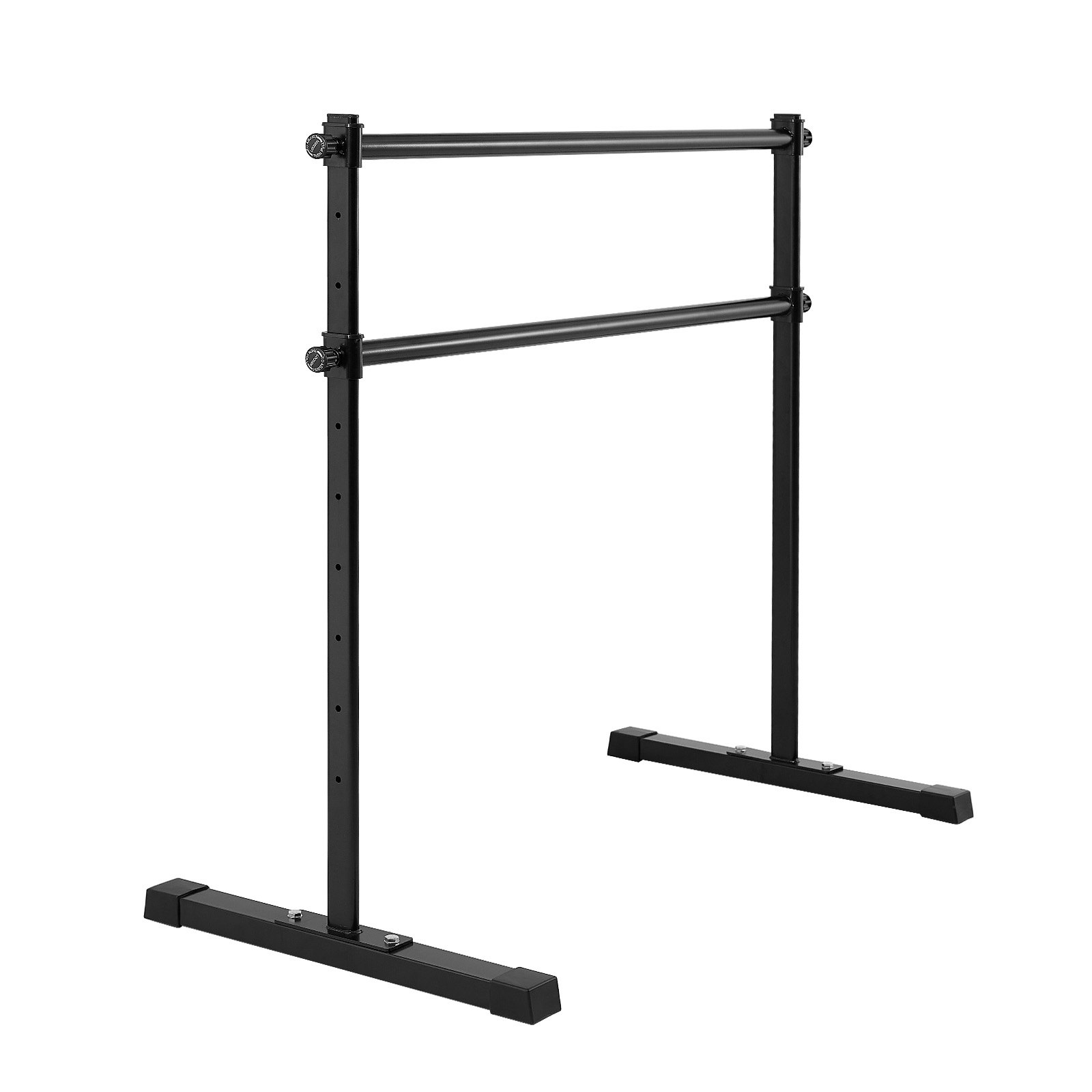 VEVOR Barra Doble de Ballet Independiente, 10 Niveles, Barra Elástica de Metal para Ejercicios de Entrenamiento de Equilibrio y Relajación, Portátil, 1315 x 678 x 1230 mm, Carga 159 kg, Negro