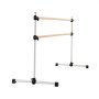 VEVOR Barra de Baile Independiente Doble, Altura Ajustable 170-1165 mm, Barra Elástica de Madera para Ejercicios de Ballet, Entrenamiento de Equilibrio y Relajación, 1840 x 760 x 1180 mm, Plata