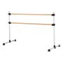 VEVOR Barra de Baile Independiente Doble, Altura Ajustable 170-1165 mm, Barra Elástica de Madera para Ejercicios de Ballet, Entrenamiento de Equilibrio y Relajación, 1840 x 760 x 1180 mm, Plata