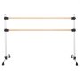 VEVOR Barra de Baile Independiente Doble, Altura Ajustable 170-1165 mm, Barra Elástica de Madera para Ejercicios de Ballet, Entrenamiento de Equilibrio y Relajación, 1840 x 760 x 1180 mm, Plata