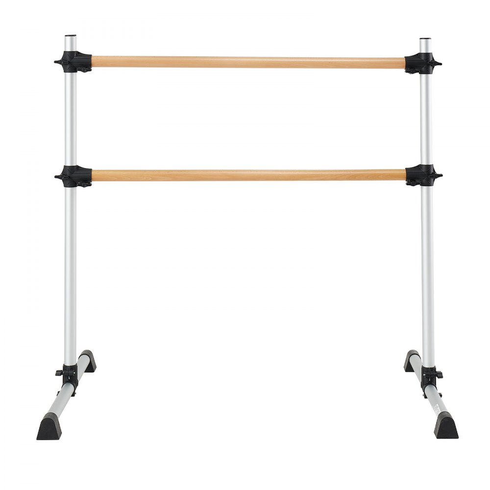 VEVOR Barra de Ballet Independiente Doble, Altura 170-1165 mm, Barra Elástica de Madera para Entrenamiento de Equilibrio, Ejercicios de Relajación y Gimnasio, 1260 x 760 x 1180 mm, Carga 136 kg