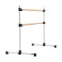 VEVOR Ballet Barre, Double Beechwood Barre Bar for Home, Freestanding Portable Ballet Stretching Dance Bars, Height Adjustable Anti-Wobble Fitness Gym Equipment, for Pilates Balance Workout