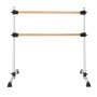 VEVOR Ballet Barre, Double Beechwood Barre Bar for Home, Freestanding Portable Ballet Stretching Dance Bars, Height Adjustable Anti-Wobble Fitness Gym Equipment, for Pilates Balance Workout