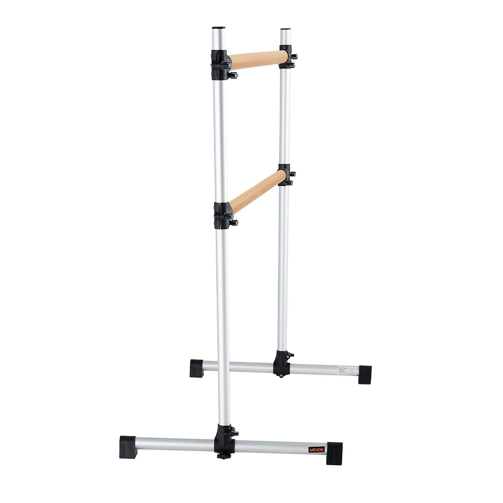 VEVOR Barra de Ballet Independiente Doble, Altura 170-1165 mm, Barra Elástica de Madera para Entrenamiento de Equilibrio, Ejercicios de Relajación y Gimnasio, 1260 x 760 x 1180 mm, Carga 136 kg