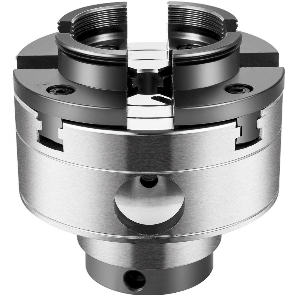 VEVOR Mandril de Torno Diámetro del Portabrocas 95 mm Mandril Autocentrante para Carpintería Rosca del Portabrocas 1 " x 8 TPI Mandril de Torno Mecánico de 4 Mordazas para Torno de Madera, Metal