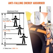 VEVOR Cuerda de Salvamento Vertical de 45,72 m para Exteriores, Negro y Amarillo