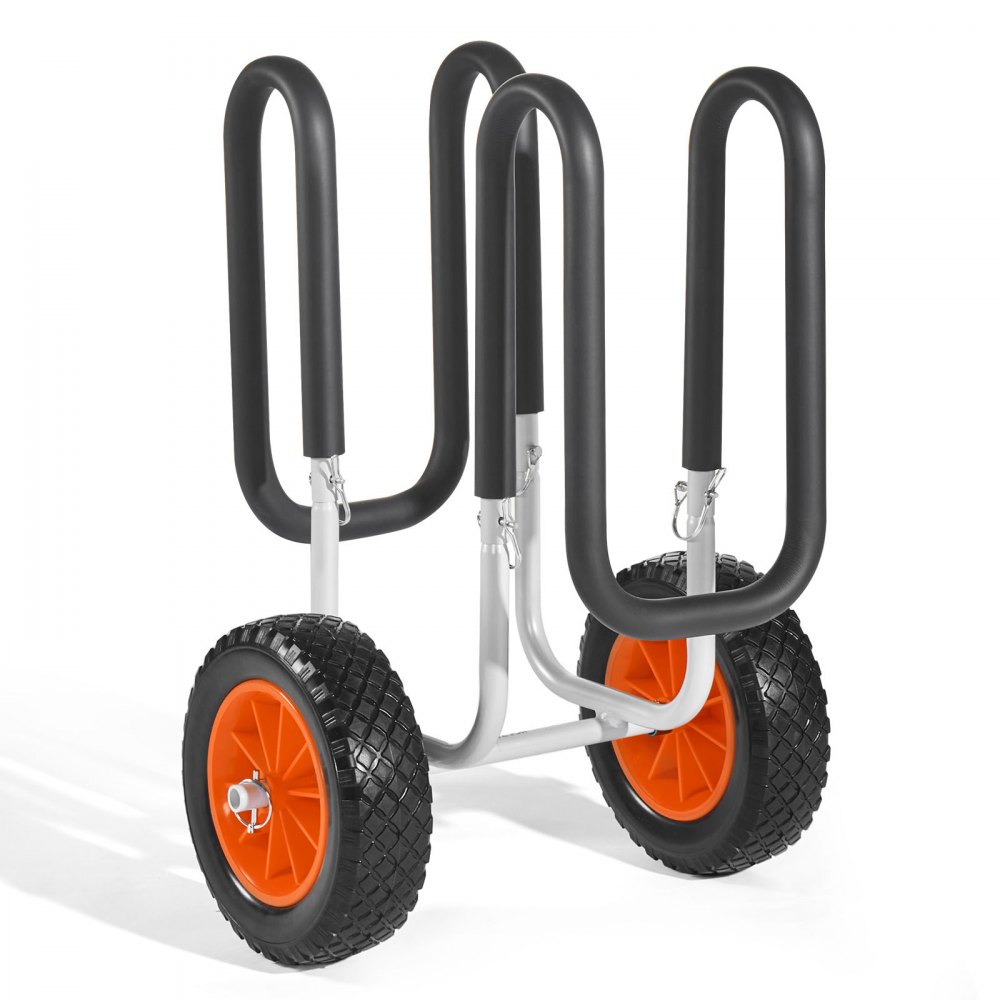 VEVOR Remolque Vertical para Kayak, Remolque de Kayak 520 x 500 x 680 mm con Neumáticos de Goma Maciza de 25,4 cm y Soportes Carga de 68 kg, Carrito para Tabla de Surf de Remo, Kayaks, Canoas