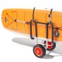 VEVOR Kayak Cart, 68.0 kg Load Capacity, Stand Up Paddle Board Trolley with 25.4 cm Solid Rubber Tires & Kickstands, Paddle Board Carrier with Ratchet Strap for Paddleboard & Surfboard Transport