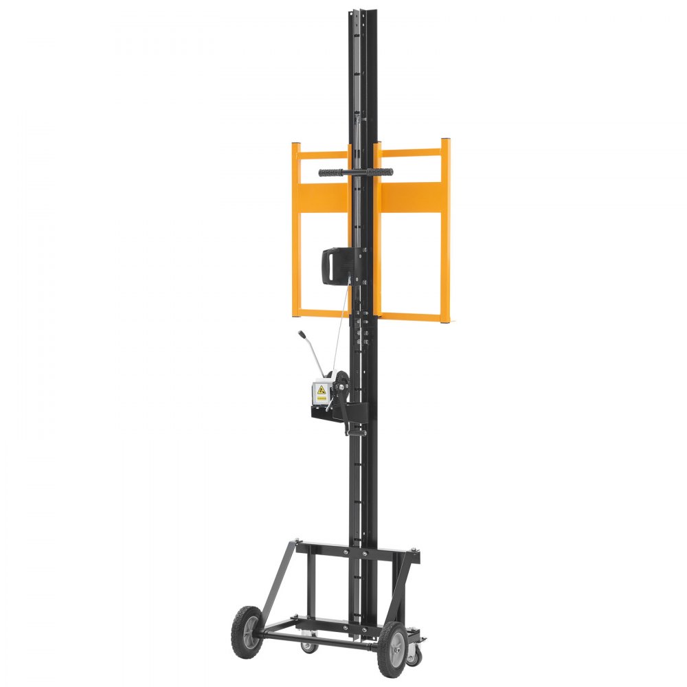 VEVOR Elevador Vertical de Paneles de Yeso de Alta Resistencia de 68 kg, para Paredes, Instalación por Una Sola Persona, con Ruedas, Fácil de Transportar, 530 x 770 x 2575 mm, Amarillo