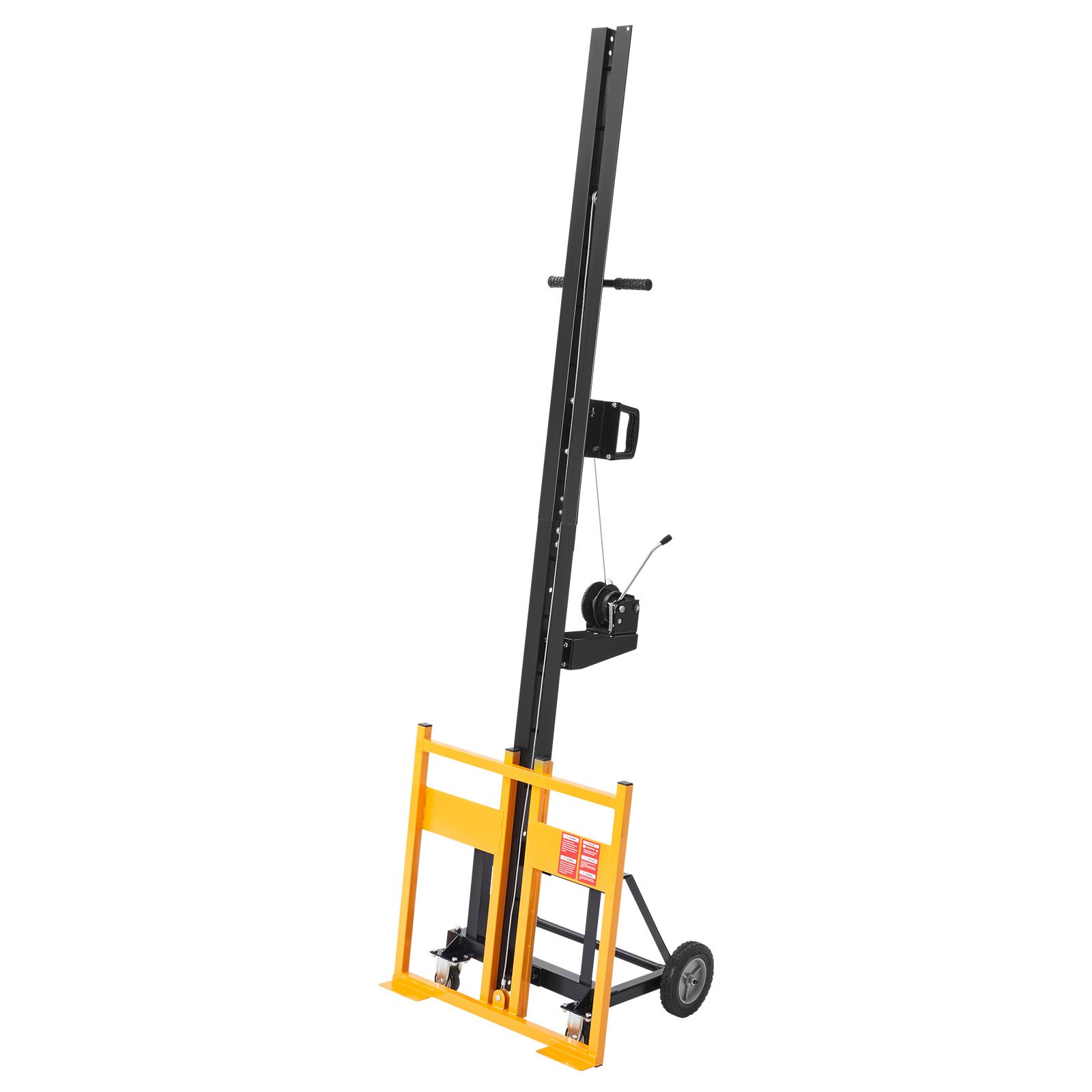 VEVOR Elevador Vertical de Paneles de Yeso de Alta Resistencia de 68 kg, para Paredes, Instalación por Una Sola Persona, con Ruedas, Fácil de Transportar, 530 x 770 x 2575 mm, Amarillo