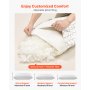 VEVOR Almohada de Cama, Tamaño King 900 x 485 mm, Almohada de Hotel de Lujo con Relleno de Espuma Viscoelástica, Incluye Funda de Fibra Natural, Ajustable y de Apoyo, para Descanso y Relajación