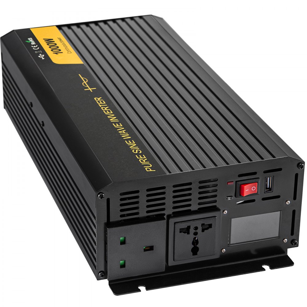 Vevor Inversor De Corriente Onda Sinusoidal Pura 1.000 W Convertidor 12 V 240 V