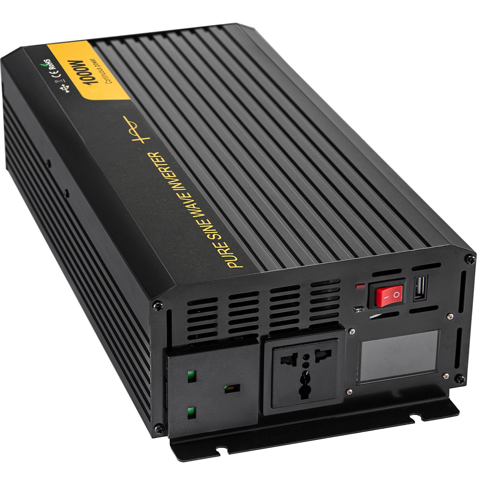Vevor Inversor De Corriente Onda Sinusoidal Pura 1.000 W Convertidor 12 V 240 V