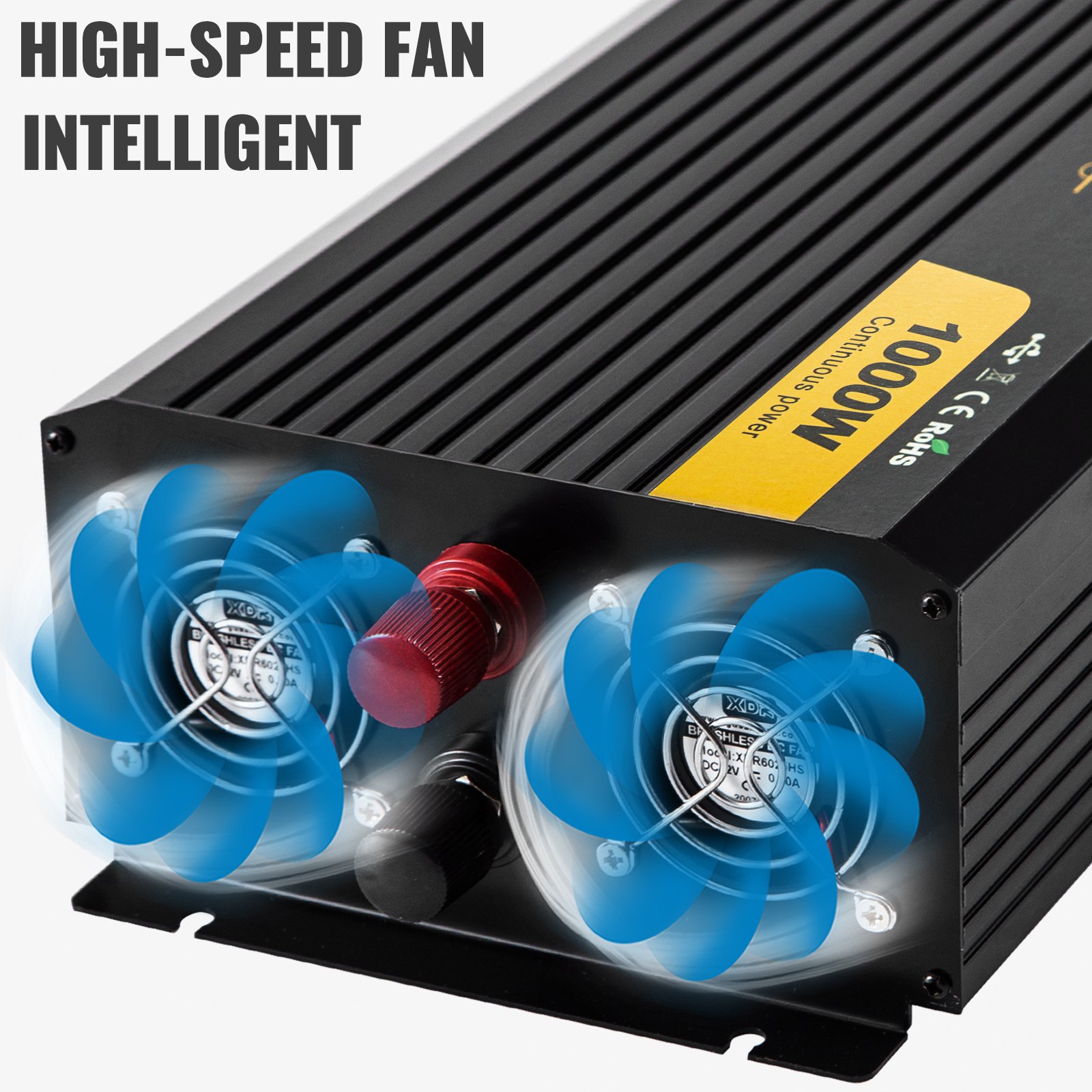 Vevor Inversor De Corriente Onda Sinusoidal Pura 1.000 W Convertidor 12 V 240 V