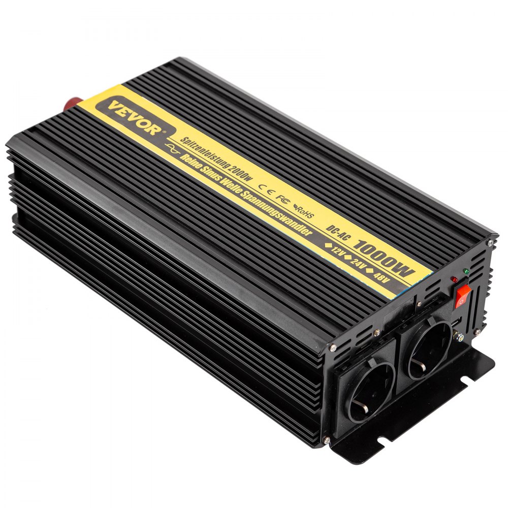 Vevor Inversor De Corriente De Onda Sinusoidal Pura 1000w 2000w Dc 12v A Ac 230v
