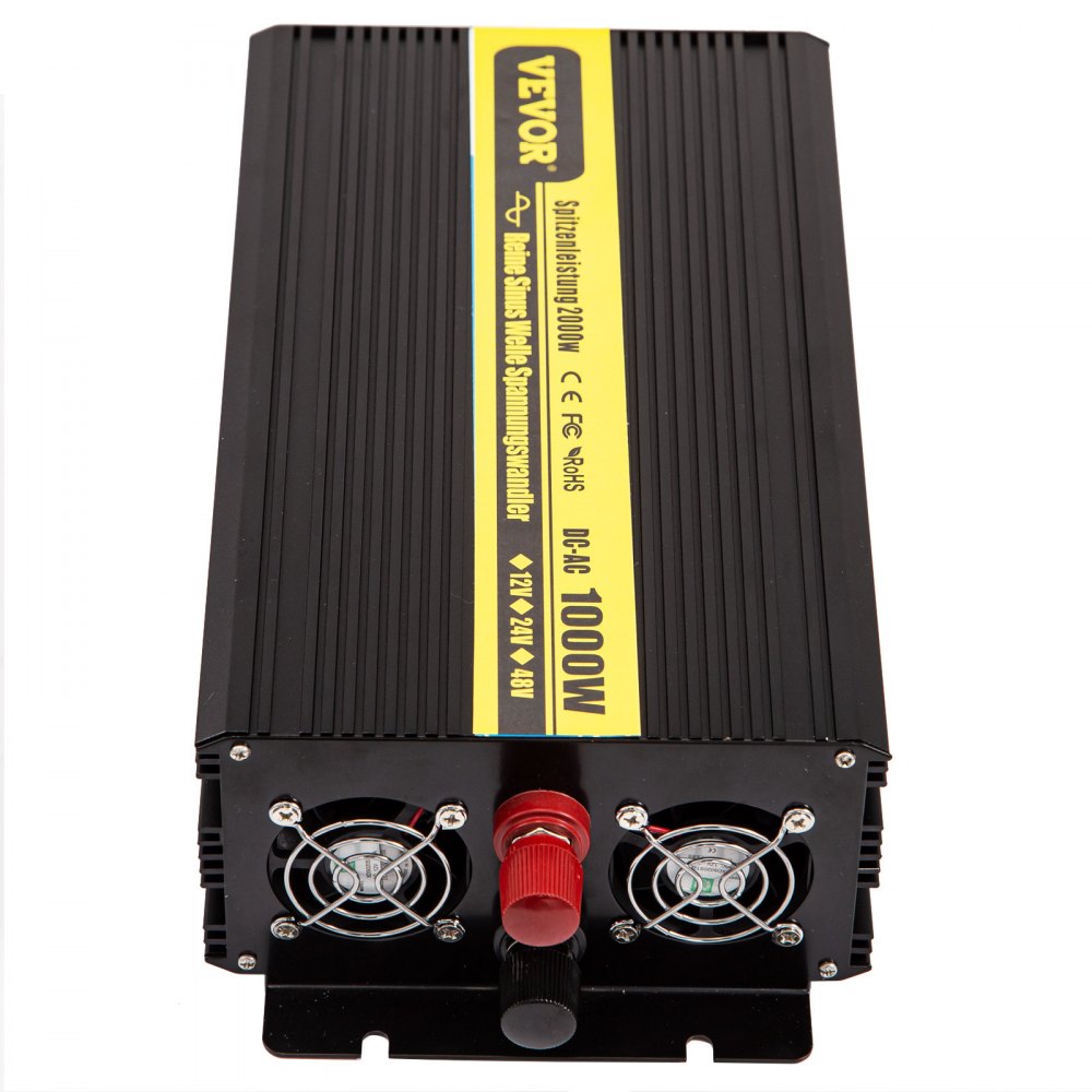 Vevor Inversor Onda Pura Convertidor Transformador Usb 12 v 230 v 1.000 W Negro