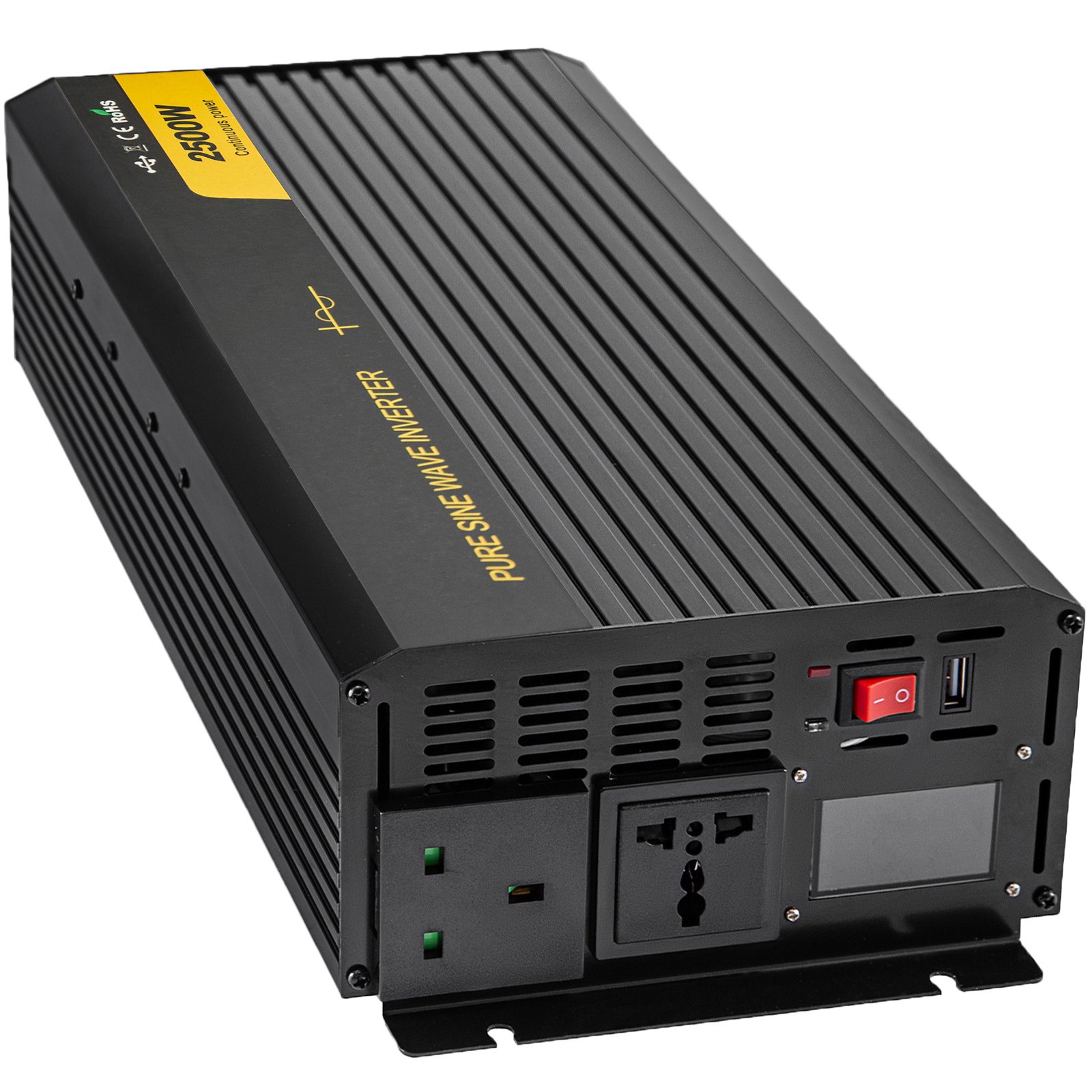 Vevor Inversor De Corriente Onda Sinusoidal Pura 2.500 W Convertidor 12 V 240 V
