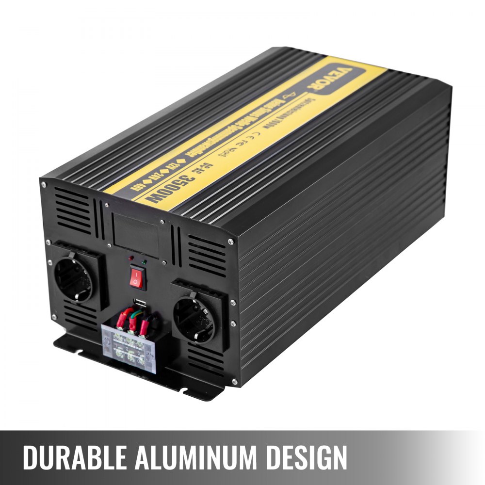 Vevor Inversor Onda Pura Convertidor Transformador Usb 12 v 230 v 3500 W Negro