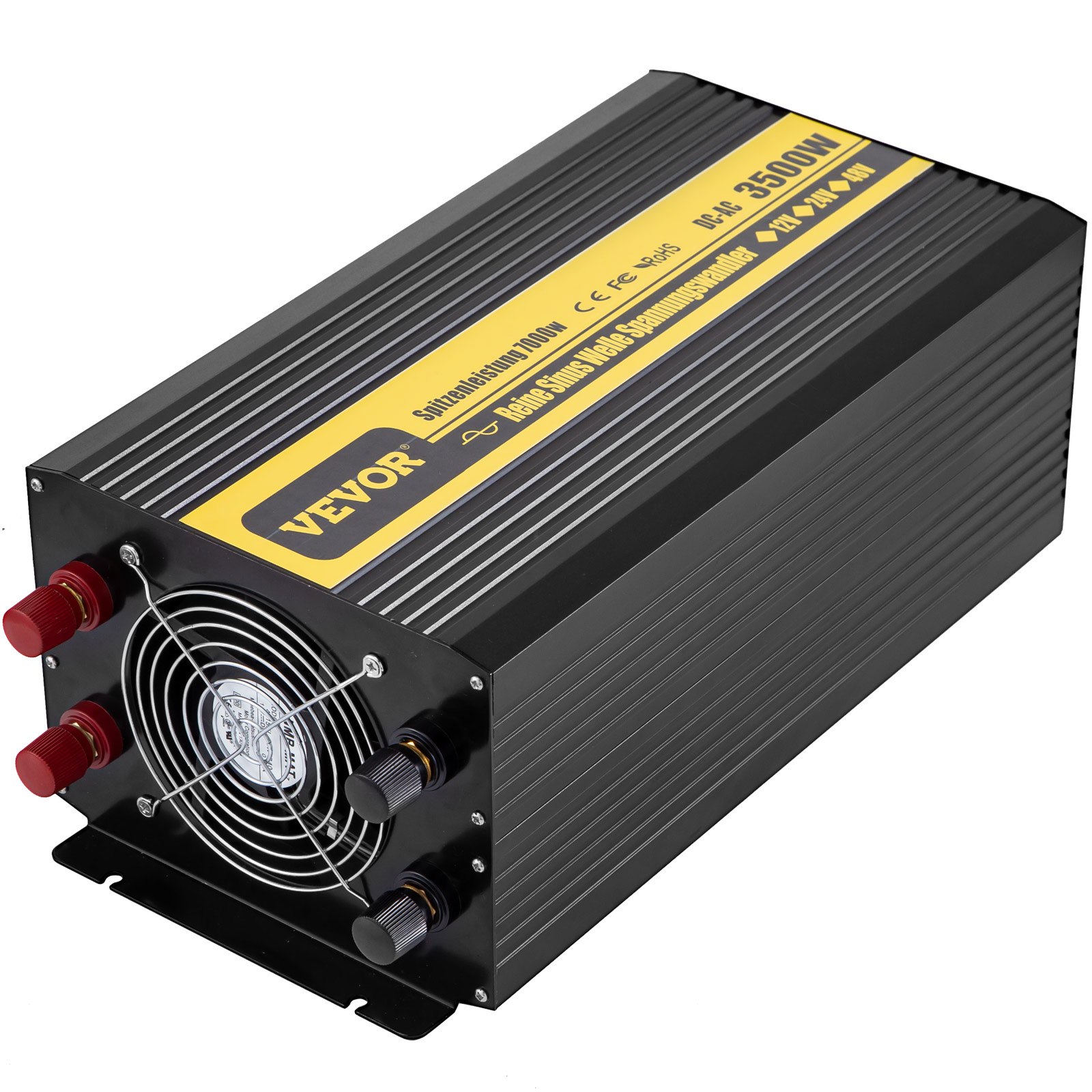 Vevor Inversor Onda Pura Convertidor Transformador Usb 12 v 230 v 3500 W Negro