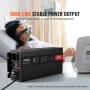 VEVOR Inversor de Corriente de Onda Sinusoidal Pura Inversor de Corriente 3000 W CC 12 V a CA 230 V con 2 Salidas de CA, 2 Puertos USB, 1 Puerto Tipo C y Control Remoto para teléfonos inteligentes, PC